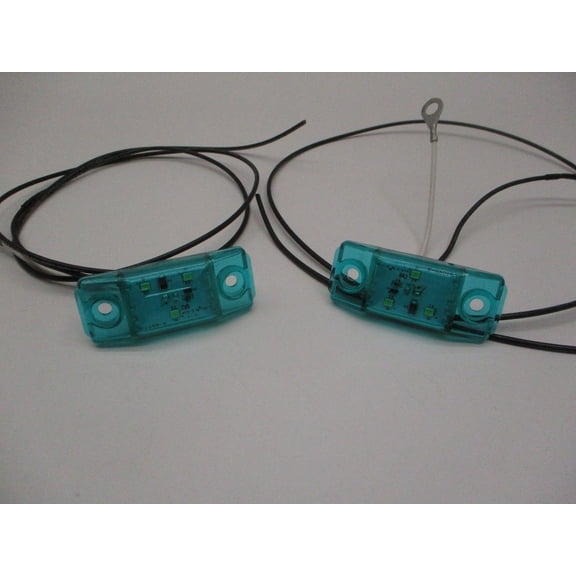 (2) 2.75" Green LED Accent Utility Step Under Cabinet Shelf Lights Camper RV