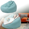 thumbnail image 3 of Bean Bag Chair Cover for Adults – Large Size, Washable, Hypoallergenic Polyester Sofa Cover (No Filler Included)(Sky Blue,39.37x47.24 Inches), 3 of 8