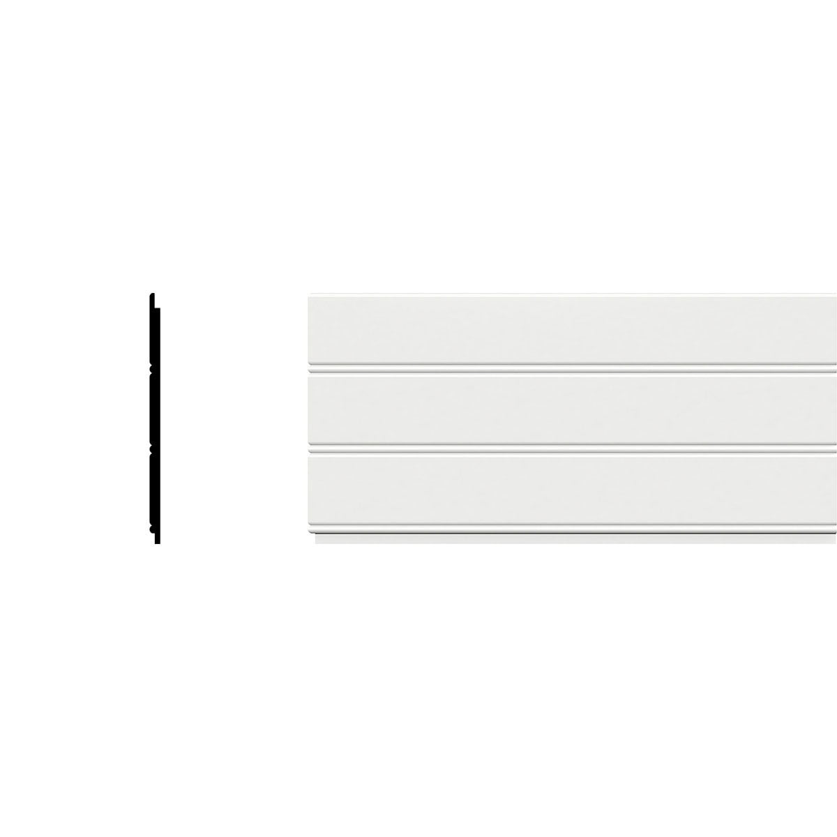 7 1/4'H x 1/2'P x 96'L Reversible Bead/Nickel Gap Wainscot Moulding, PVC
