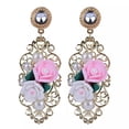 thumbnail image 1 of HOOUN Mode Femme Or Perle Fleur Boucles Brillant Rose Bobo Clou Cadeau Bijoux, 1 of 4