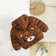 thumbnail image 5 of Aayomet Toddler Coats Bear-Ear Print Hooded Puffer Jacket for Baby Zip-Up Winter Coat (Khaki,4-5 Years), 5 of 7