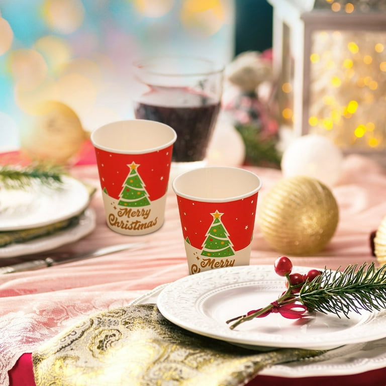 SLYNSHome - 10 Pcs - Christmas Paper Cups - 3.3 inch - Disposable - Xmas  Drink Cup for Holiday Themed Wedding Party Home Decoration - Walmart.com