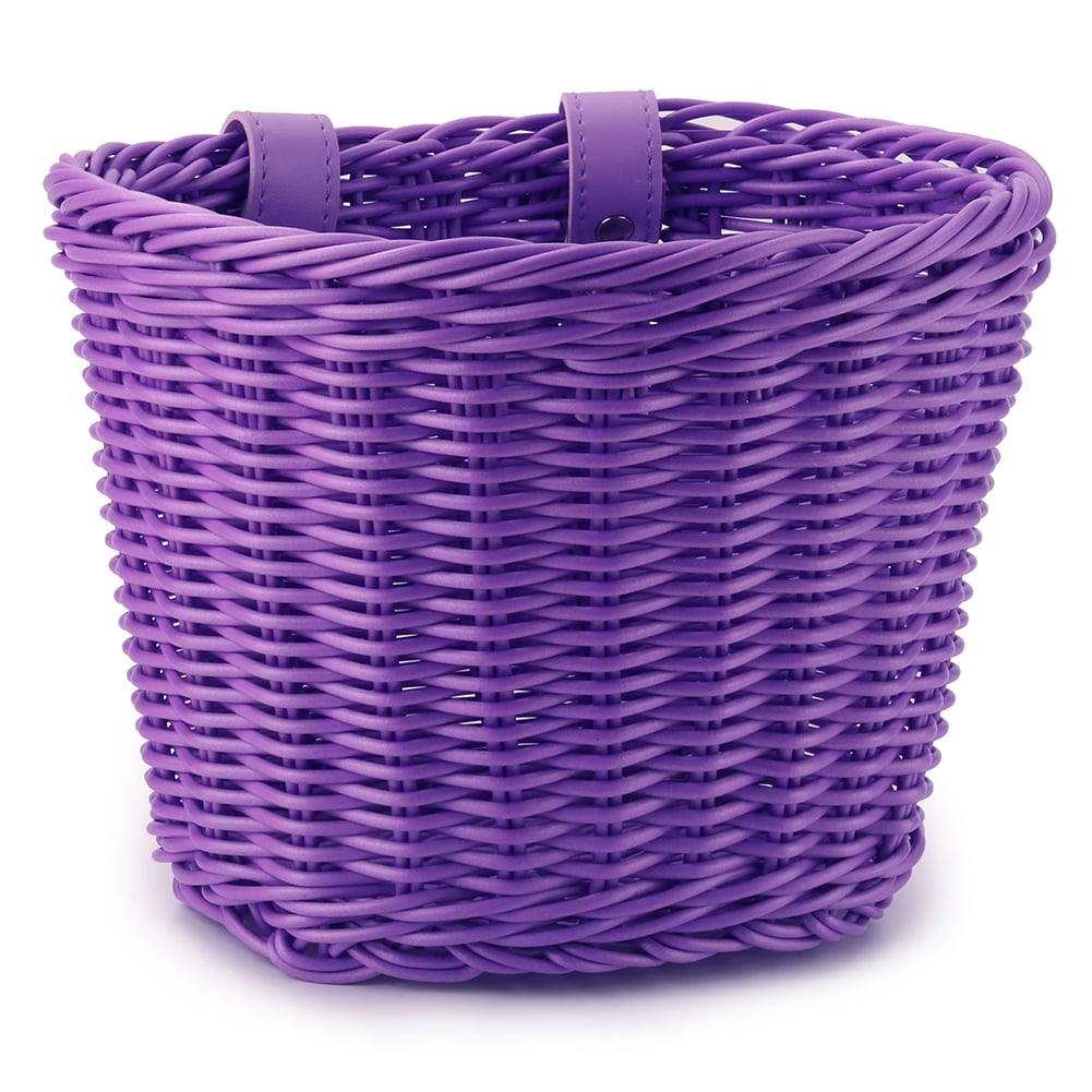 AceMonster Front Handlebar Rattan Handwoven Bike Basket Kids Woven Bike