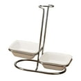 thumbnail image 2 of Soporte para cucharón de acero inoxidable, soporte para utensilios de cocina, soporte para cucharas de cocina Cuenco cuadrado doble, 2 of 6