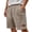 Khaki, variant on JTieacloth Men's Corduroy Casual Shorts, Solid Color Flat Front Summer Shorts Elastic Waist with Pockets(Black)