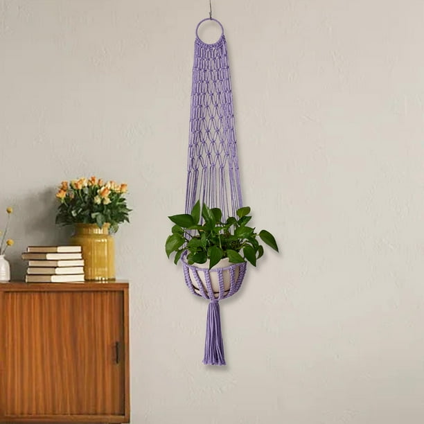 Colgador de plantas Cola Cesta Estilo de encaje con borla Púrpura 1 Metro