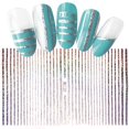 thumbnail image 1 of 1 Sheet Gold Silver 3D Nail Sticker Geometric Manicure nail sticker Stripe Wave Lines Strip Tips Manicure Adhesive Transfer Sticker, 1 of 1