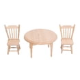 thumbnail image 1 of Dollhouse Round Table,  Details 3pcs Dining Table Chair Model Birch  For Study For Bedroom For Living Room, 1 of 8
