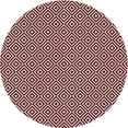 thumbnail image 1 of Ahgly Tapis Rond Lavable en Machine Intérieur Transitionnel Rose Profond, 5 Pieds Rond, 1 of 7