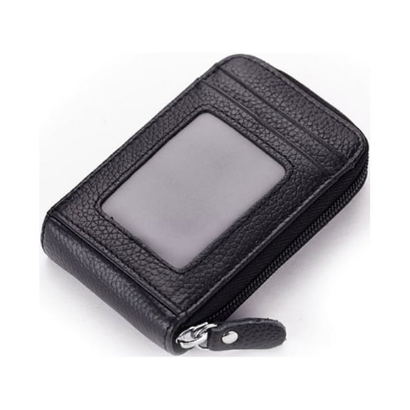 PBPBOX Durable Black Credit Holder Pouch for Cards Coins with Practical Zipper Closure