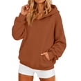 thumbnail image 3 of Lumtrix Women's Oversized Hoodie Spring Fall Long Sleeve Sweatshirt with Pocket Drop Shoulder,Casual Daily & Light Workouts Pullovers Coffee XL, 3 of 7