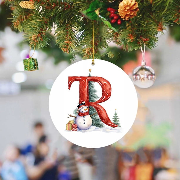 2024 26 Letter Christmas Snowman Christmas Pendant - Acrylic Car Pendant Saint