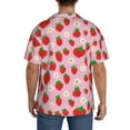 thumbnail image 3 of Uemuo Hand Drawn Strawberry Pattern Cotton Linen Short Sleeve Shirts,Casual Lightweight Button Down Shirts,Vacation Beach Summer Tops-, 3 of 7