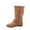 Tan, variant on Sonny 54k Youth's Girls' Kid's Causal Round Toe Buckles Flat Heel Zip Mid Calf Riding School Boots Shoes ( Tan, 11)