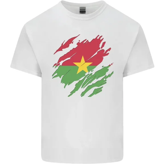 Hot Trending Torn Burkina Faso Flag Day Football T-Shirt Design Preview Only