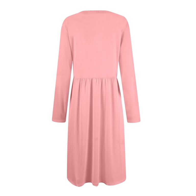 button down skater dress tuduoms Women's Stretchy A Line Skater Dress Swing Flared Party Dress Long Sleeve Button Down V Neck Tunic Belted Shirt Dress Light Blue at Amazon Women's Clothing store
