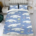 thumbnail image 4 of Cinnamoroll Canela Conjunto de sábanas temático, trío de piezas, cómodo y amigable con la piel, diseño único, regalo de decoración para el hogar para familiares, amigos y fans, 90 cm * 190 cm, 4 of 6
