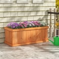 thumbnail image 2 of Patiojoy Raised Garden Bed Fir Wood Rectangle Planter Box with Drainage Holes Detachable Base Plate Raised Patio Planter Kit Box, 2 of 10