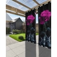 thumbnail image 3 of nqOlkjepod Outdoor Curtains for Patio Waterproof, Pink Roses Outdoor Privacy Panels Grommet, Modern Art Splash Flowers Butterfly Blackout Outside Curtains for Porch/Cabana/Pergola 54"x95", 1 Panel, 3 of 8