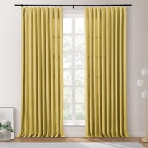 TWOPAGES Room Darkening Drape Cotton Pinch Pleat Curtain Solid Drape for Bedroom, 1 Panel, 52"x84", Apple Green
