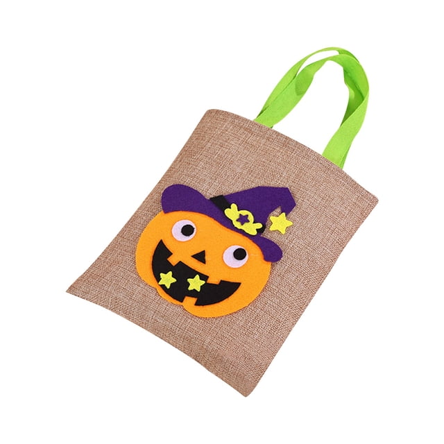 PEIXUN Sac de Bonbons Citrouille d'Halloween Réutilisable Festif avec Poignée pour Enfants et Sacs ( & Spacieux)