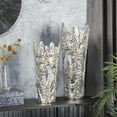 thumbnail image 2 of DecMode 20", 15"H Silver Aluminum Metal Vase with Cut Out Designs, Set of 2, 2 of 8