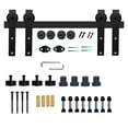thumbnail image 1 of Rustic Style Sliding Door Hardware Kit Single Slide J-Shaped Barn Door Hardware ,Easy to Carry, 1 of 6