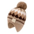 thumbnail image 5 of mgoYE Kids Winter Beanie Hat with Ear Flaps, Knitted Pom Pom Design, Fleece Lined, Warm Winter Hat for Boys and Girls, 5 of 5