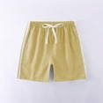 thumbnail image 4 of MKOSPLRT Linen Shorts for Little Girl 2-7 Years High Waist Lounge Shorts Color Block Baggy Track Shorts Kids Summer Shorts, 4 of 7