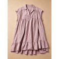 thumbnail image 6 of Plus Size Bohemian Red Bean Paste Color Ultra Loose Doll Dress, Casual, 6 of 11
