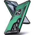 thumbnail image 1 of Conçu pour Étui Galaxy S24 Ultra avec Support, Étui de Protection de Qualité Militaire avec Anneau Métallique Rotatif à 360° [Support Support Magnétique] Compatible avec Samsung Galaxy S24 Ultra, Vert Foncé, 1 of 4