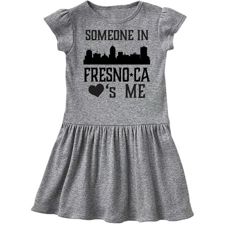 

Inktastic Fresno California Someone Loves Me Skyline Gift Toddler Girl Dress