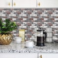 thumbnail image 2 of DEWOO 10 Sheets Peel and Stick Tile Backsplash for Kitchen Wall Tile, Self Adhesive Brick Backsplash Subway Tiles Backsplash, Stick on Tiles Kitchen Backsplash(Gray Brown,10.6"x10"), 2 of 11