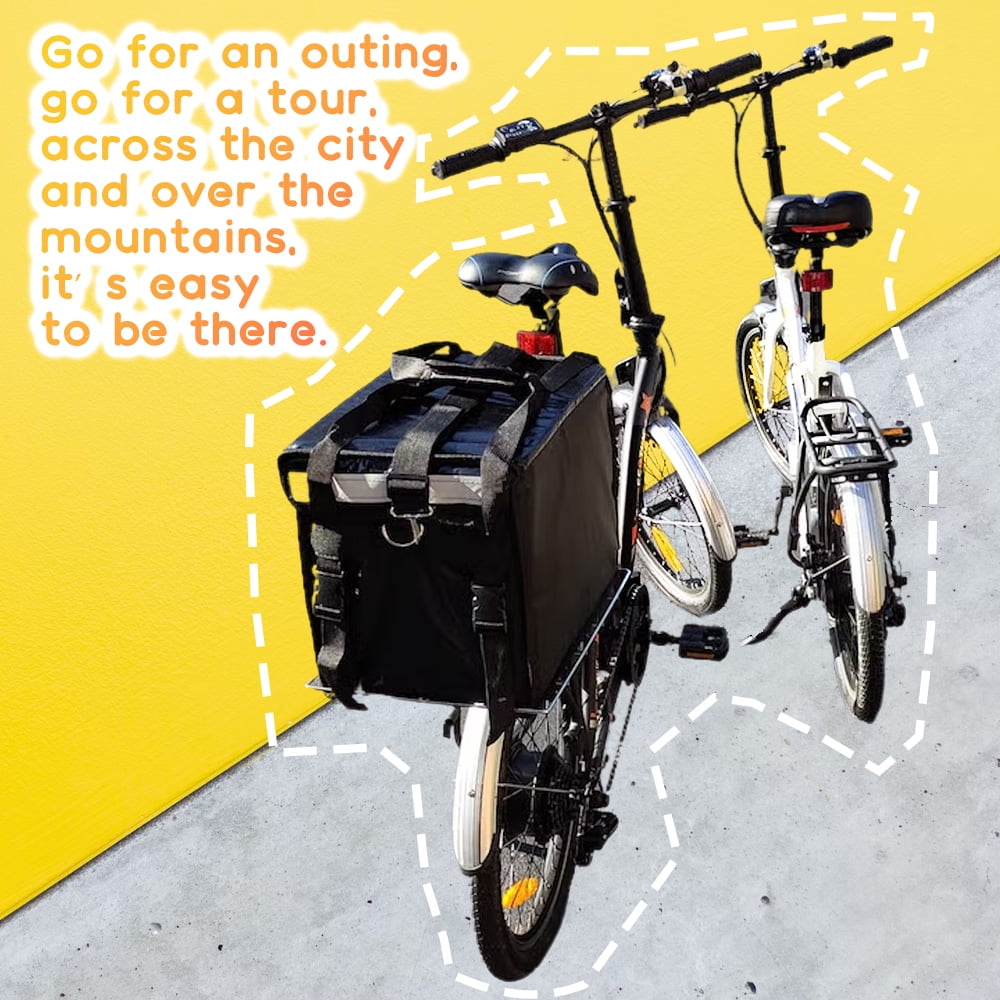 Ecotric E-Ride Electric Beginner Bike Waterproof Lightweight Folding 20 In. 350W 36V with Removable Battery 7 Speed for Girls Boys Teenagers Adults A-E516646