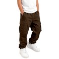 thumbnail image 6 of CONZONE Kids Boys Baggy Cargo Pants Wide Leg Casual Pants for Child Elastic Waist School Fall Winter Outdoor Jogger Pants with Pockets, 6 of 8