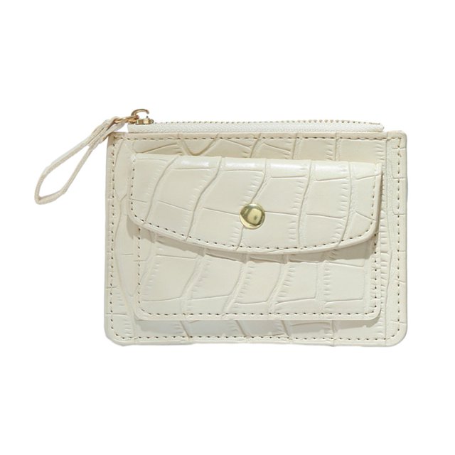 Portefeuille en Faux Cuir Imperméable Portefeuille Élégant pour Femmes Portefeuille à Fermeture Éclair Porte-Cartes Multi-Emplacements Compact