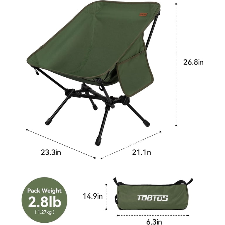 Timber Ridge Lightweight Folding Chair, Compact And Portable For Day