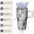 thumbnail image 3 of 20oz Vacuum Insulated Travel Cup with Lid & Straw - Stainless Steel Double Wall Tumbler, Leakproof Thermal Coffee Mug, Bohemian Themed, 3 of 5