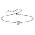 thumbnail image 1 of Silvora Pulsera de corazón inicial Pulseras de dijes Pulseras de cadena de plata de ley 925 para mujeres Adolescentes Niñas - Letra K Silvora Joyas con letras iniciales, 1 of 8