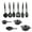 Black, variant on 13-Piece Non-Stick Cookware Set - Black Iron Pots & Pans with Glass Lids, Includes Frying Pan, Soup Pot & Milk Pan, Even Heat Distribution (11.8in)