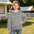 thumbnail image 3 of Spazoro Girls Hooded Sweatshirt with Pockets, Drawstring Hooded Neck Warm Leopard Print Long Sleeve Pullover Tops Casual Hoodies for School Gray Size 13, 3 of 8
