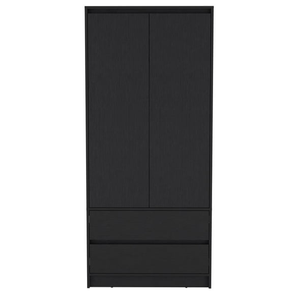 HomeRoots 32" Black Two Drawer Combo Dresser