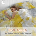 thumbnail image 4 of Yellow Gray Abstract 4 Piece Duvet Cover Set Queen Size Graffiti Brush Soft Bedding Set Comforter Cover, 1 Duvet Cover 1 Flat Sheets and 2 Pillowcases, 4 of 9
