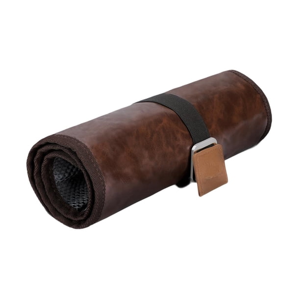 Bolsa de aseo práctica de cuero sintético para hombre, bolsa de aseo para hombre, kit de afeitado para la noche. Marrón