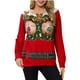 thumbnail image 2 of Pntutb Mujer Casual Divertido Estampado de Navidad Manga Larga Cuello Redondo Pullover Blusa Parejas tops Pntutb Pntutb-4085, 2 of 5
