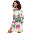thumbnail image 2 of FORMRS Womens Long Sleeve Nightgowns Crew Neck Sleep Shirt Soft Pajamas Sizes S-3XL, Christmas Train, 2 of 8