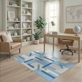thumbnail image 2 of ODIKA 4'x6' Blue Cream Modern Geometric Abstract Washable Area Rug Minimalist Rectangular Blocks Dotted Lines Mid for Bedroom, Reading Nook, Pet Friendly & Non-Shedding, 2 of 7