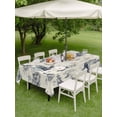 thumbnail image 4 of Outdoor Tablecloth with Umbrella Hole for Patio/Picnic/Party/Camping, Nautical Ship Waterproof Table Cloth Rectangle Table Cover Washable, Retro Coastal Ocean Lighthouse Mountain Map (60"x 84"), 4 of 8