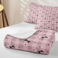 thumbnail image 4 of spefrowx Coquette Plaid Bowknot Quilt King for Teens, Pink Black Bow King Coverlet Set, 3-Piece, 4 of 7