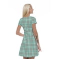 thumbnail image 2 of Women’s A Line Plaid Summer Dress, Retro Triangle Arrangement, Cross Wrap V Neck, 6 Sizes, by Ambesonne, 2 of 2